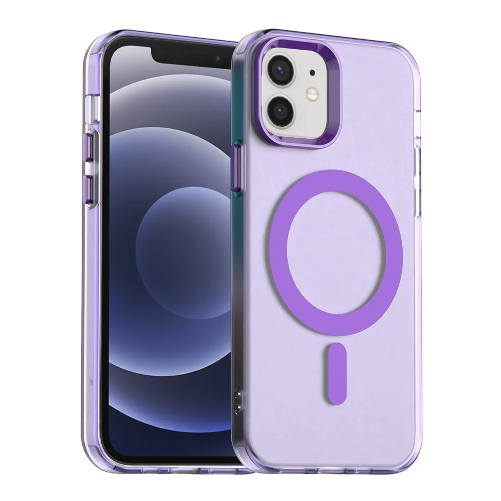 Custodia MagSafe per Apple iPhone 12 / 12 Pro, Techsuit, CandyCase, Viola - immagine 1