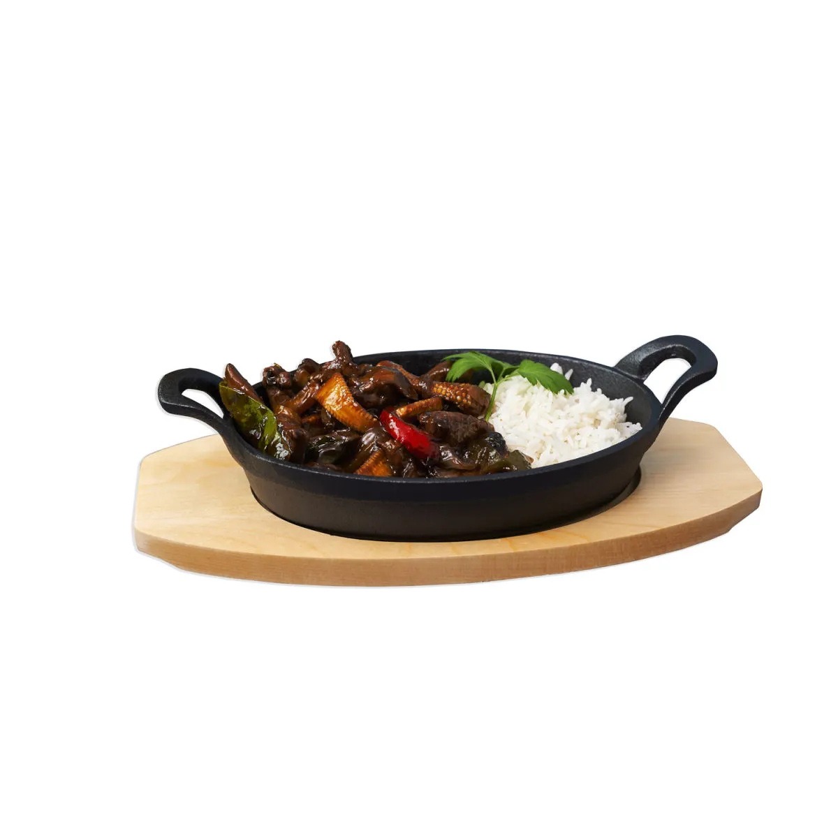 Stalgast Mini tegame da portata con manici, ovale 210x150 mm; 21x5.5 cm (LxH); nero - immagine 1