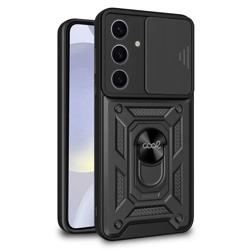 Custodia rigida nera Cool Hard Ring per Samsung Galaxy S24 / S25 - immagine 1