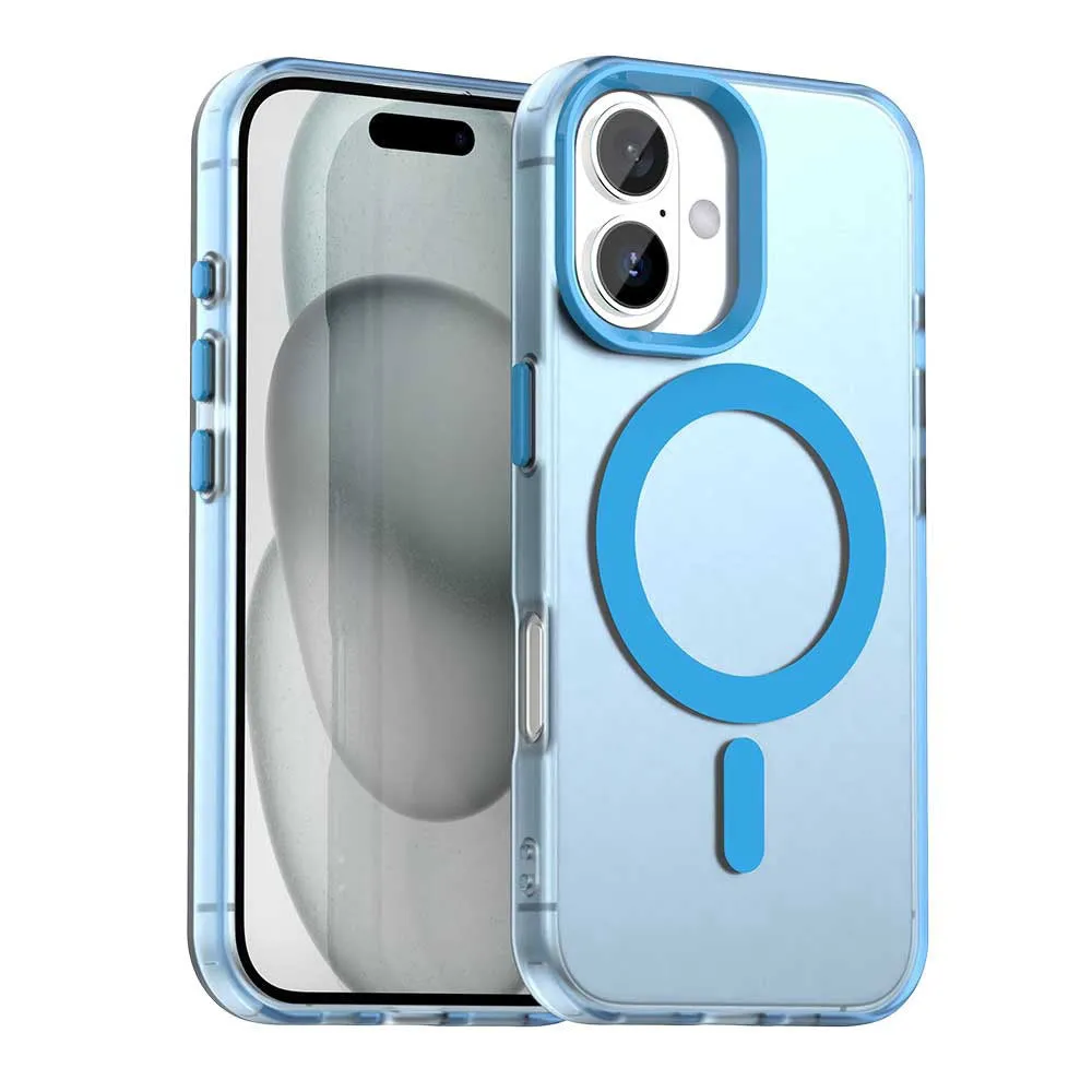 Custodia MagSafe per Apple iPhone 16, Techsuit, CandyCase, Blu - immagine 1