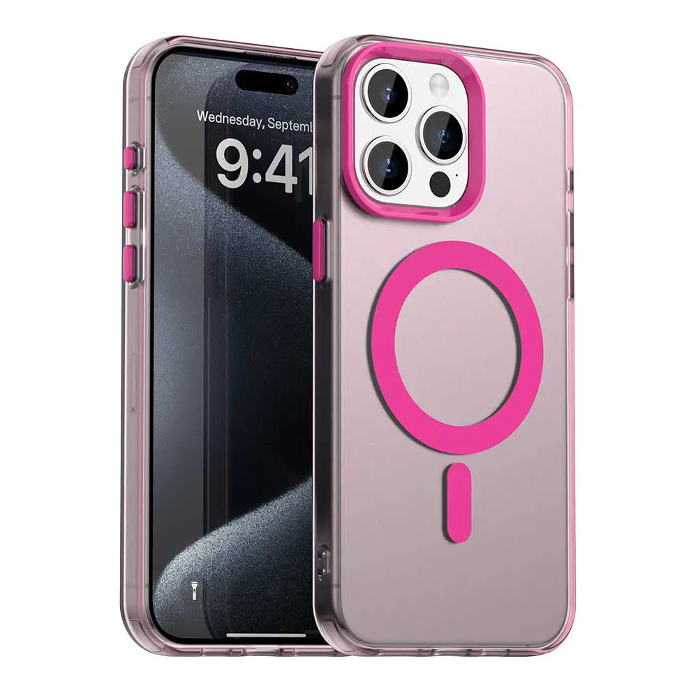 Custodia MagSafe per Apple iPhone 15 Pro Max, Techsuit, CandyCase, Rosa - immagine 1