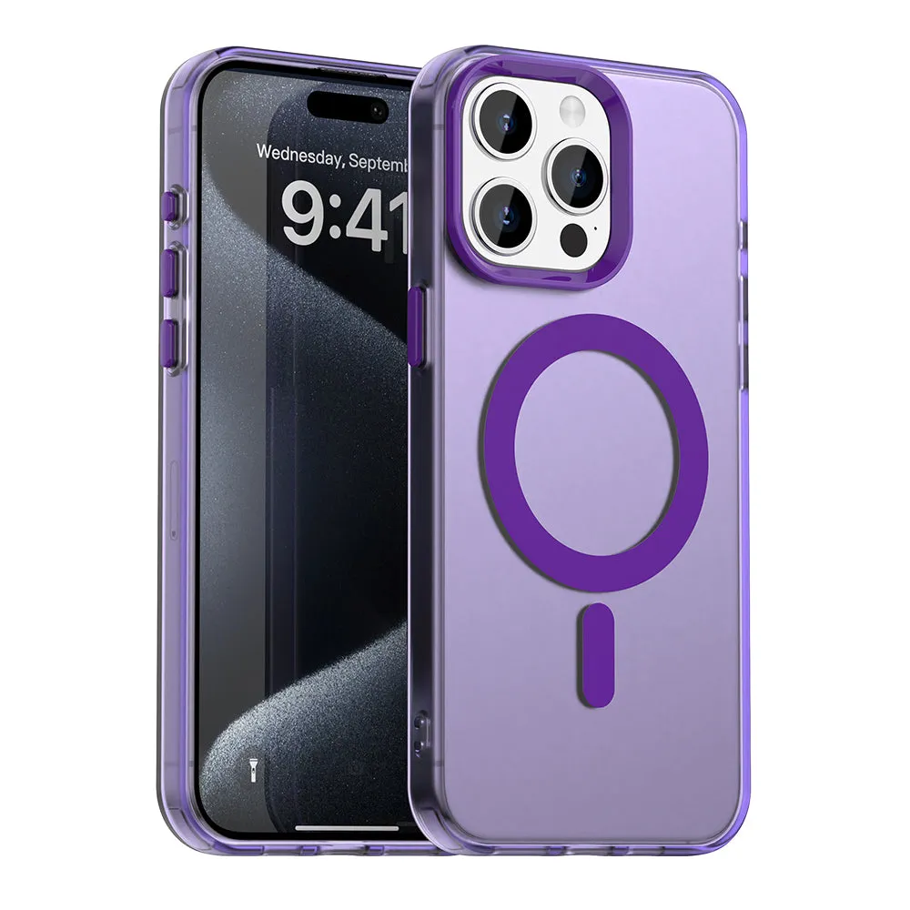 Custodia MagSafe per Apple iPhone 15 Pro, Techsuit, CandyCase, Viola - immagine 1