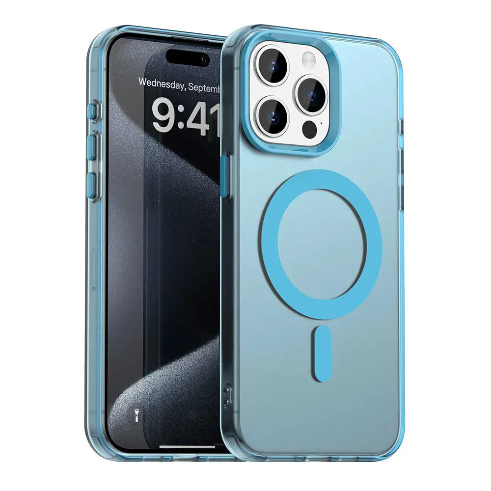 Custodia MagSafe per Apple iPhone 15 Pro, Techsuit, CandyCase, Blu - immagine 1