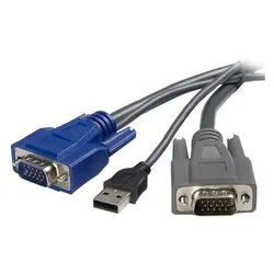 Kvm switch Cavo Ultra Sottile Vga Usb 2in1 Black SVUSBVGA6 - immagine 1