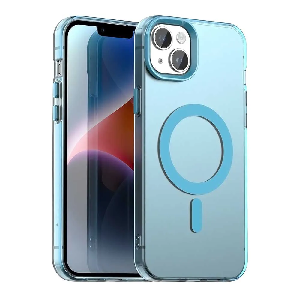 Custodia MagSafe per Apple iPhone 14, Techsuit, CandyCase, Blu - immagine 1