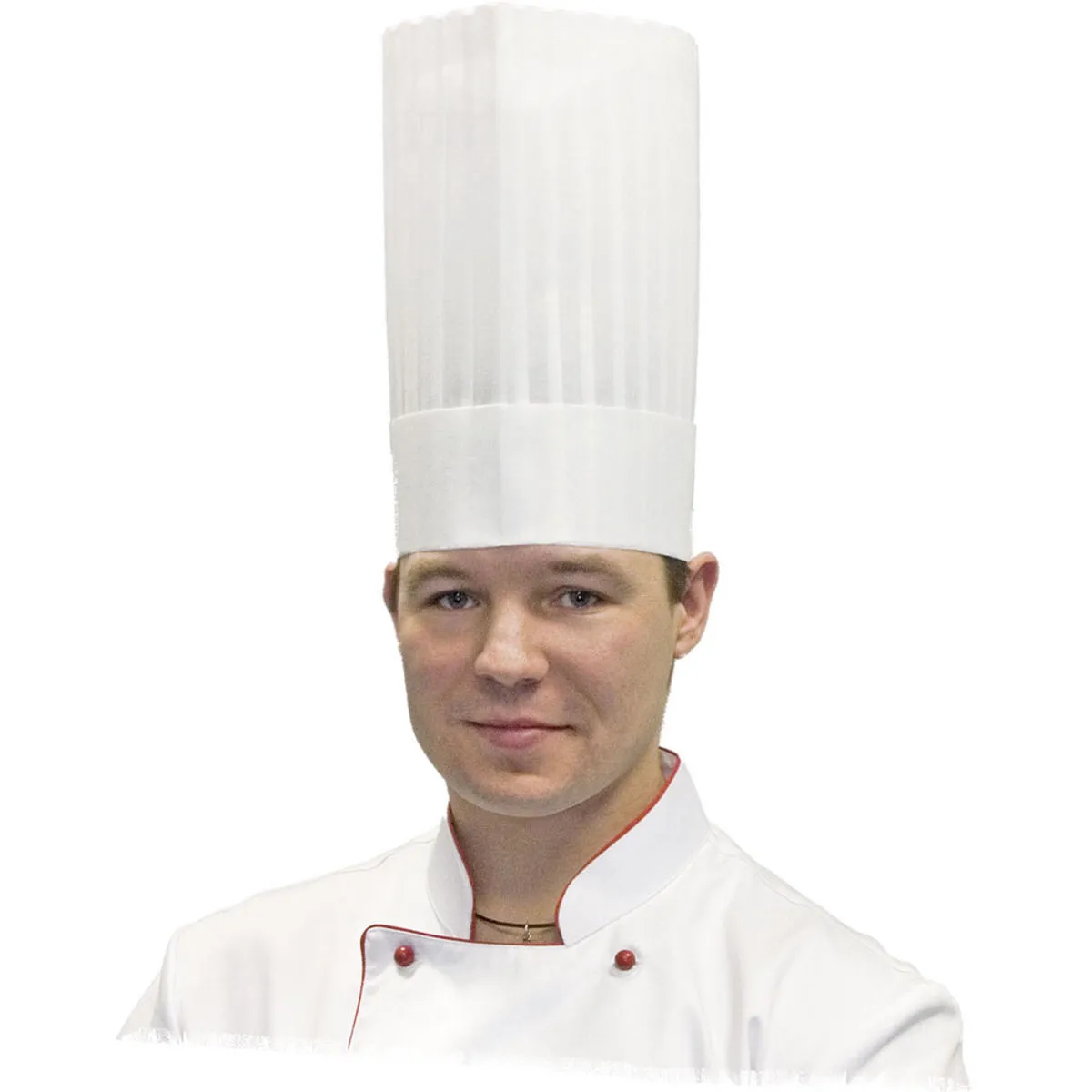 Stalgast Cappello da cuoco Nino Cucino, bianco, plissettato, 100% tessuto non tessuto, h. 25 cm; Taglia universale; bianco - immagine 1