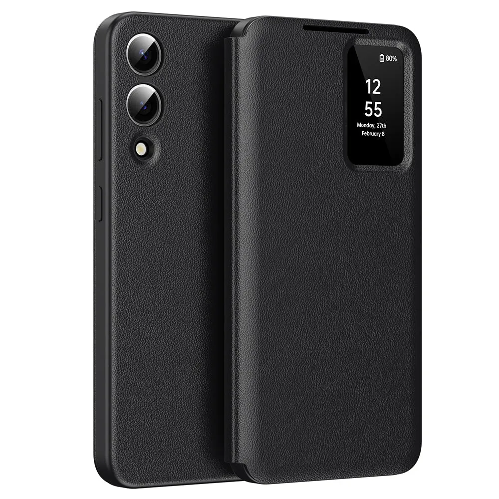 Custodia per Samsung Galaxy S25 Edge S937, Techsuit, SmartView, Nera - immagine 1