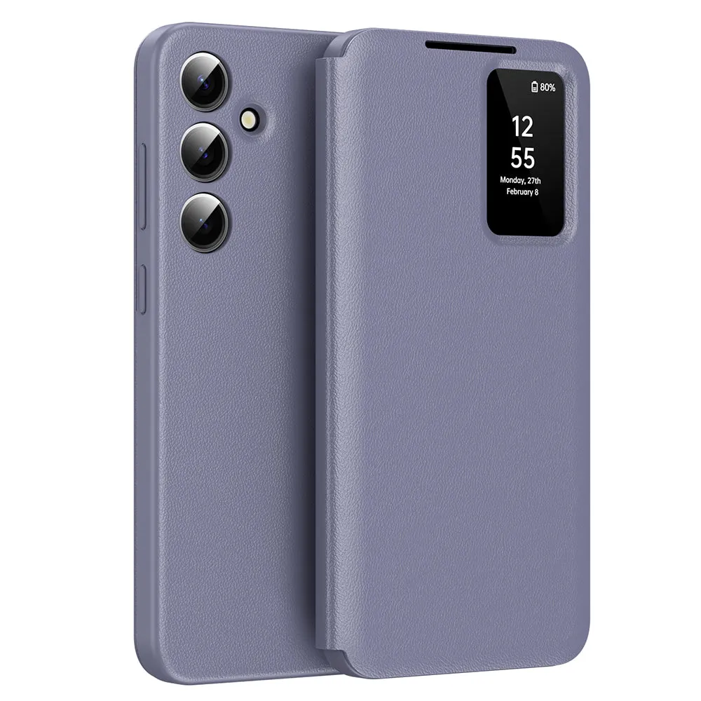 Custodia per Samsung Galaxy A56 A566, Techsuit, SmartView, Viola - immagine 1