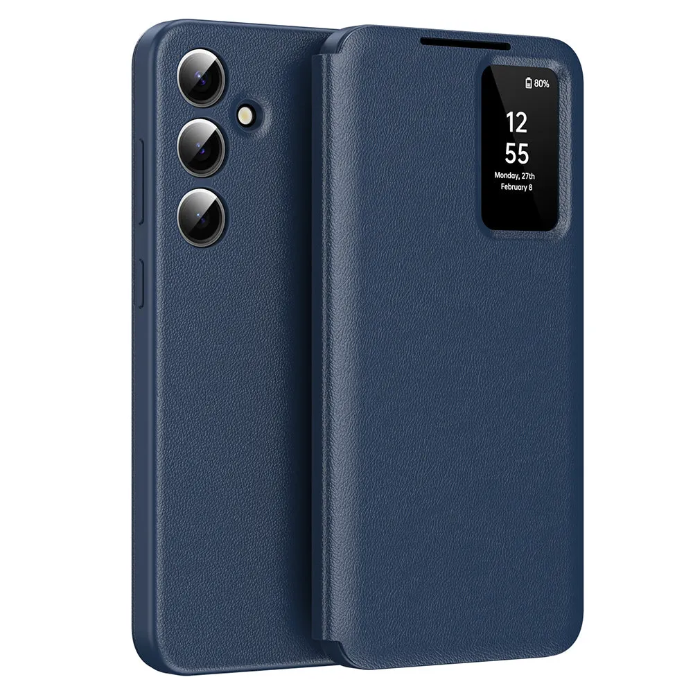 Custodia per Samsung Galaxy A56 A566, Techsuit, SmartView, Blu - immagine 1