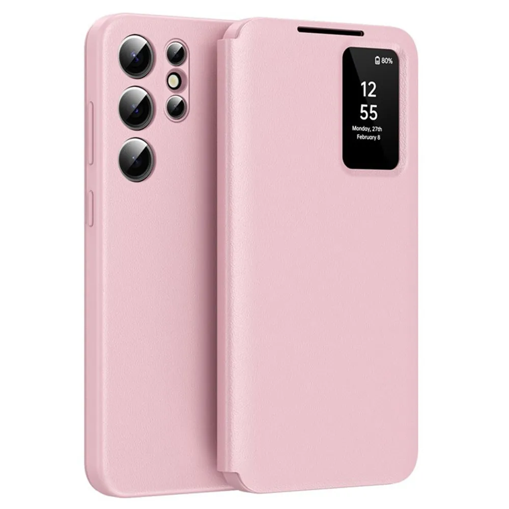 Custodia per Samsung Galaxy S25 Ultra S938, Techsuit, SmartView, Rosa - immagine 1