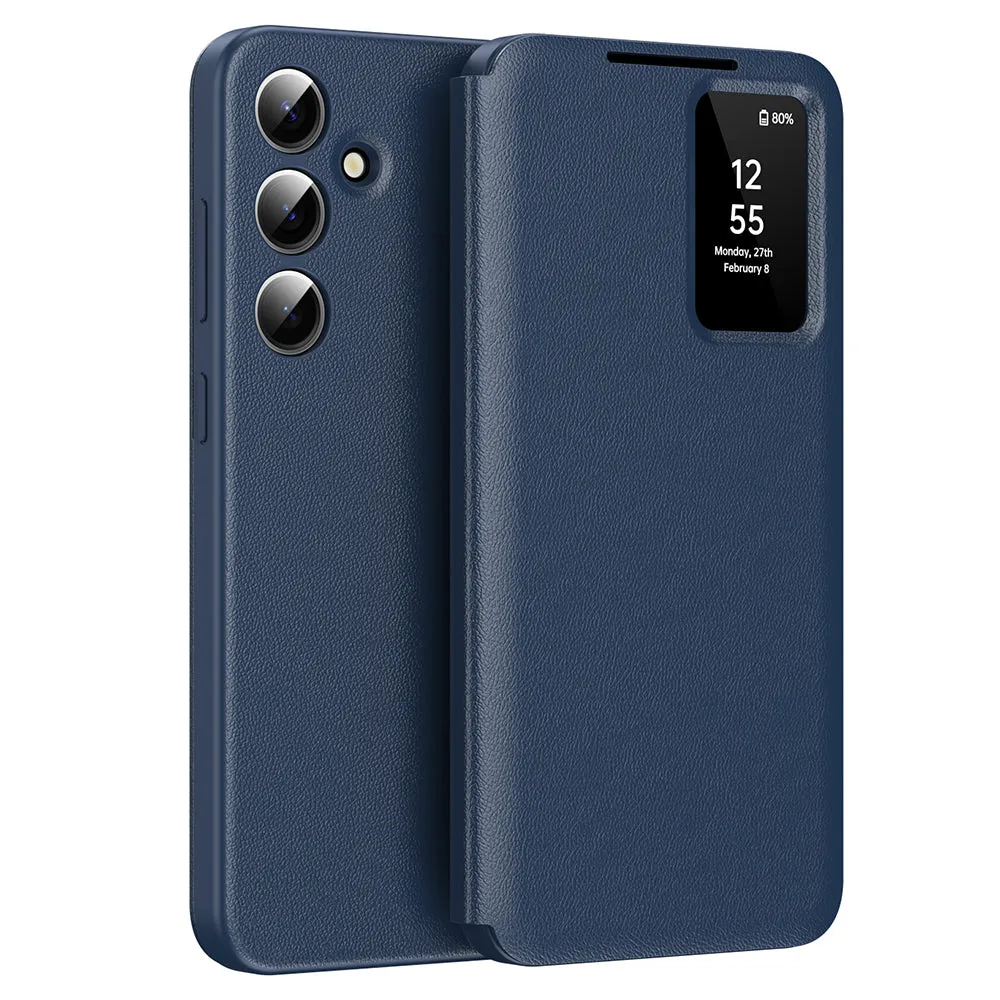 Custodia per Samsung Galaxy S25 S931, Techsuit, SmartView, Blu - immagine 1