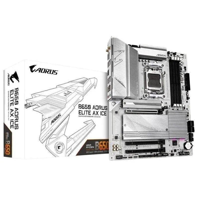 Schede Madri Gigabyte B650 AORUS ELITE AX ICE B650 AM5 DDR5 ATX WiFi 6E RGB M.2 2.5GbE - immagine 1