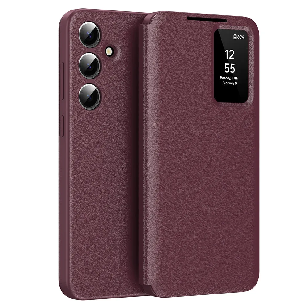 Custodia per Samsung Galaxy S24 FE S721, Techsuit, SmartView, Rossa - immagine 1