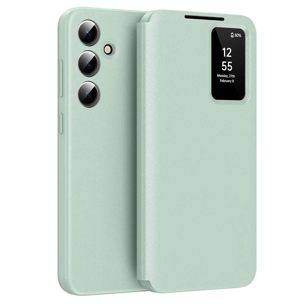 Custodia per Samsung Galaxy S24 FE S721, Techsuit, SmartView, Verde - immagine 1