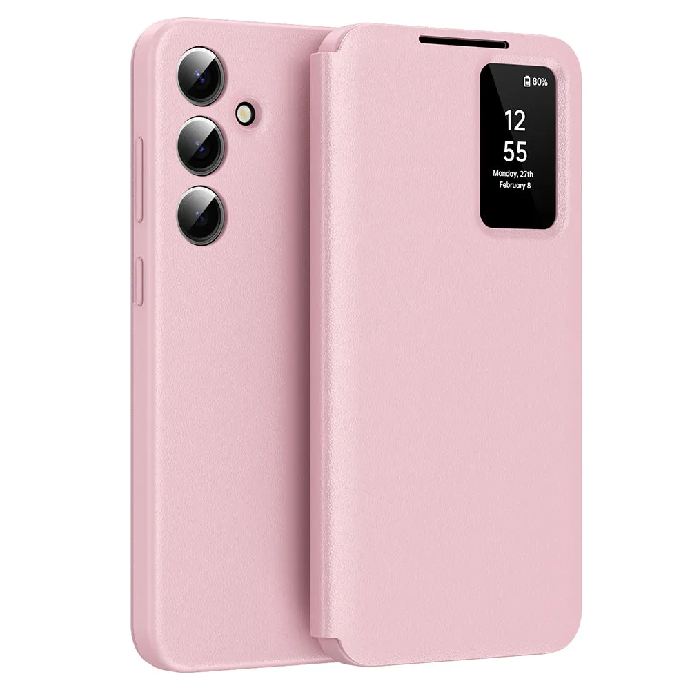 Custodia per Samsung Galaxy S24 FE S721, Techsuit, SmartView, Rosa - immagine 1