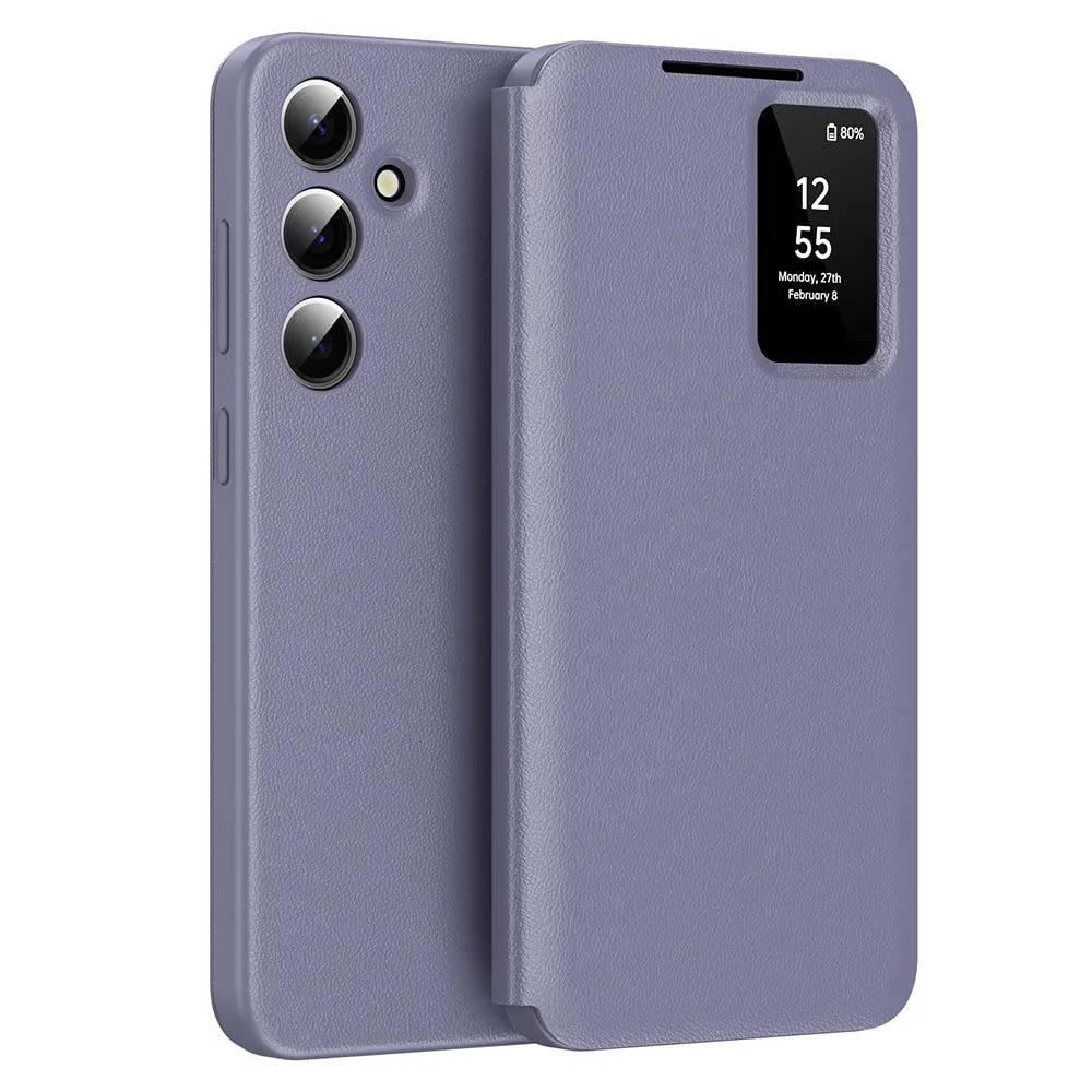 Custodia per Samsung Galaxy A55 5G A556, Techsuit, SmartView, Viola - immagine 1