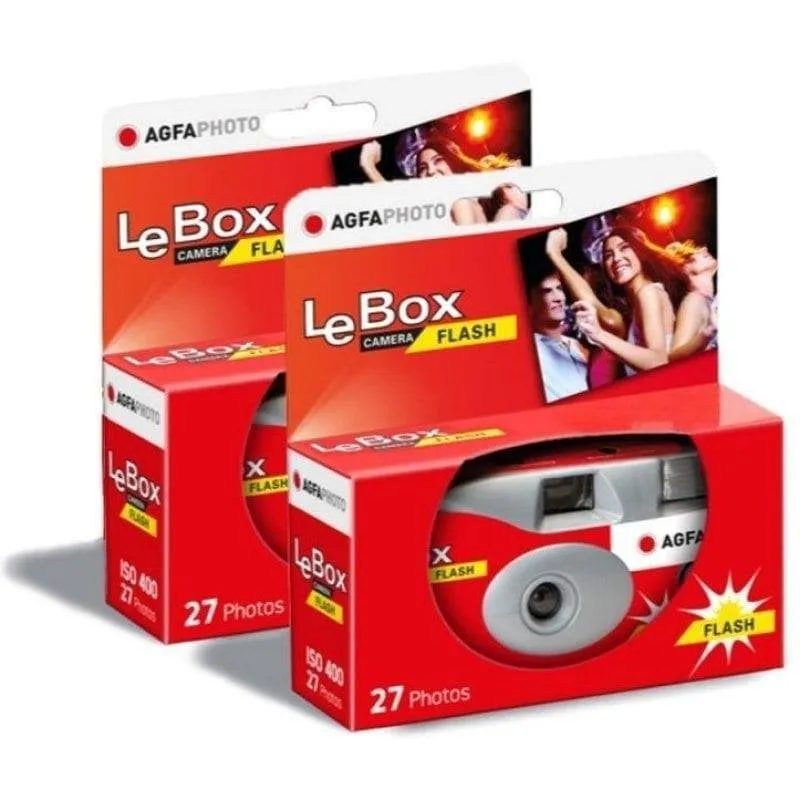 Cámara Analógica Agfaphoto LeBox Flash Pack 2X 31mm Usa e Getta Flash - immagine 1