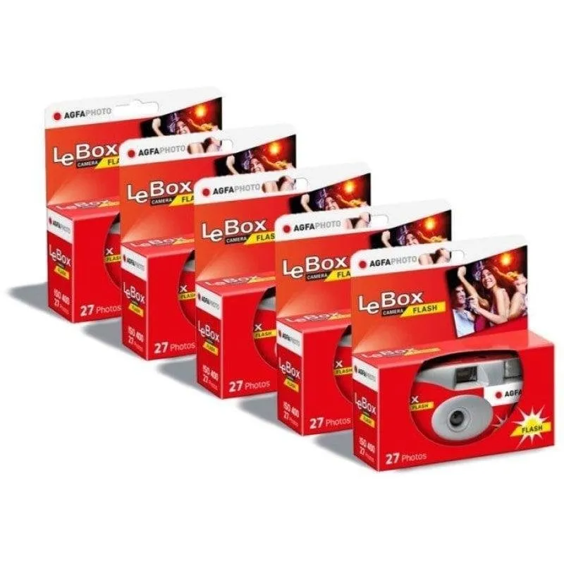 Cámara Analógica Agfaphoto LeBox Usa e Getta Flash 31mm 27 Scatti Verde - immagine 1