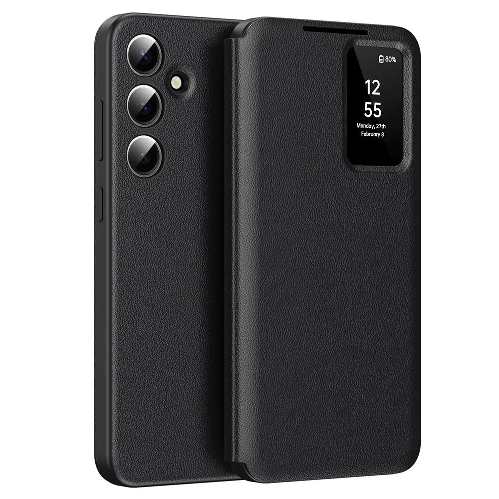 Custodia per Samsung Galaxy A55 5G A556, Techsuit, SmartView, Nera - immagine 1