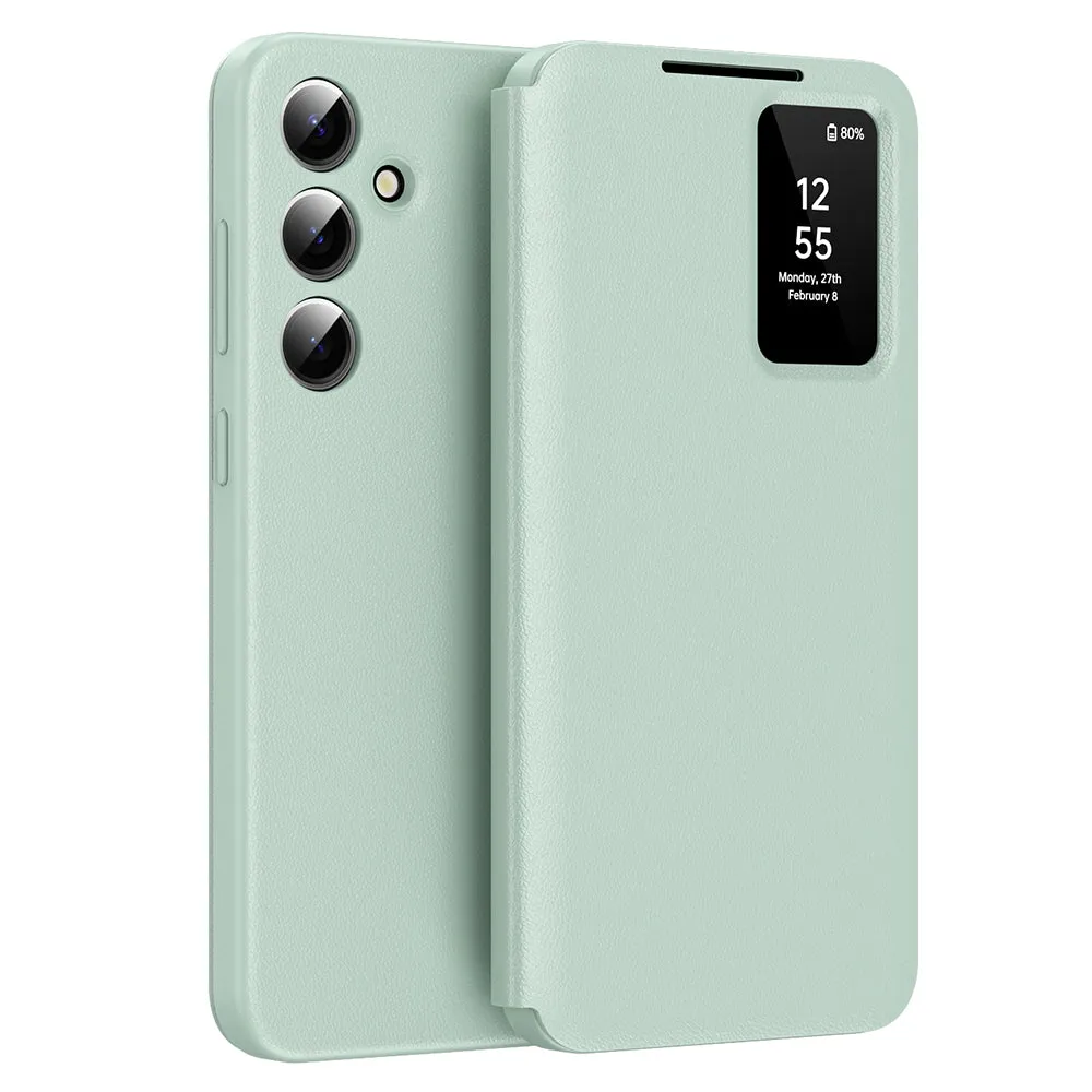 Custodia per Samsung Galaxy S24 S921, Techsuit, SmartView, Verde - immagine 1