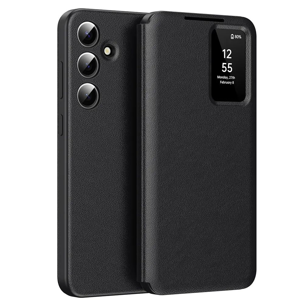 Custodia per Samsung Galaxy S24 S921, Techsuit, SmartView, Nera - immagine 1