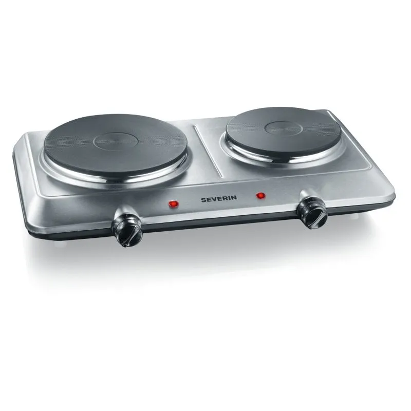 Fornello da tavolo a 2 fuochi. 2500 W. Acciaio inossidabile lucidato Severin Dk 1014 - immagine 1