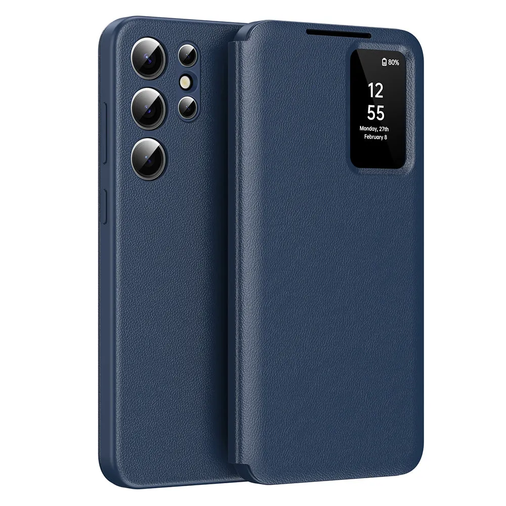 Custodia per Samsung Galaxy S24 Ultra S928, Techsuit, SmartView, Blu - immagine 1