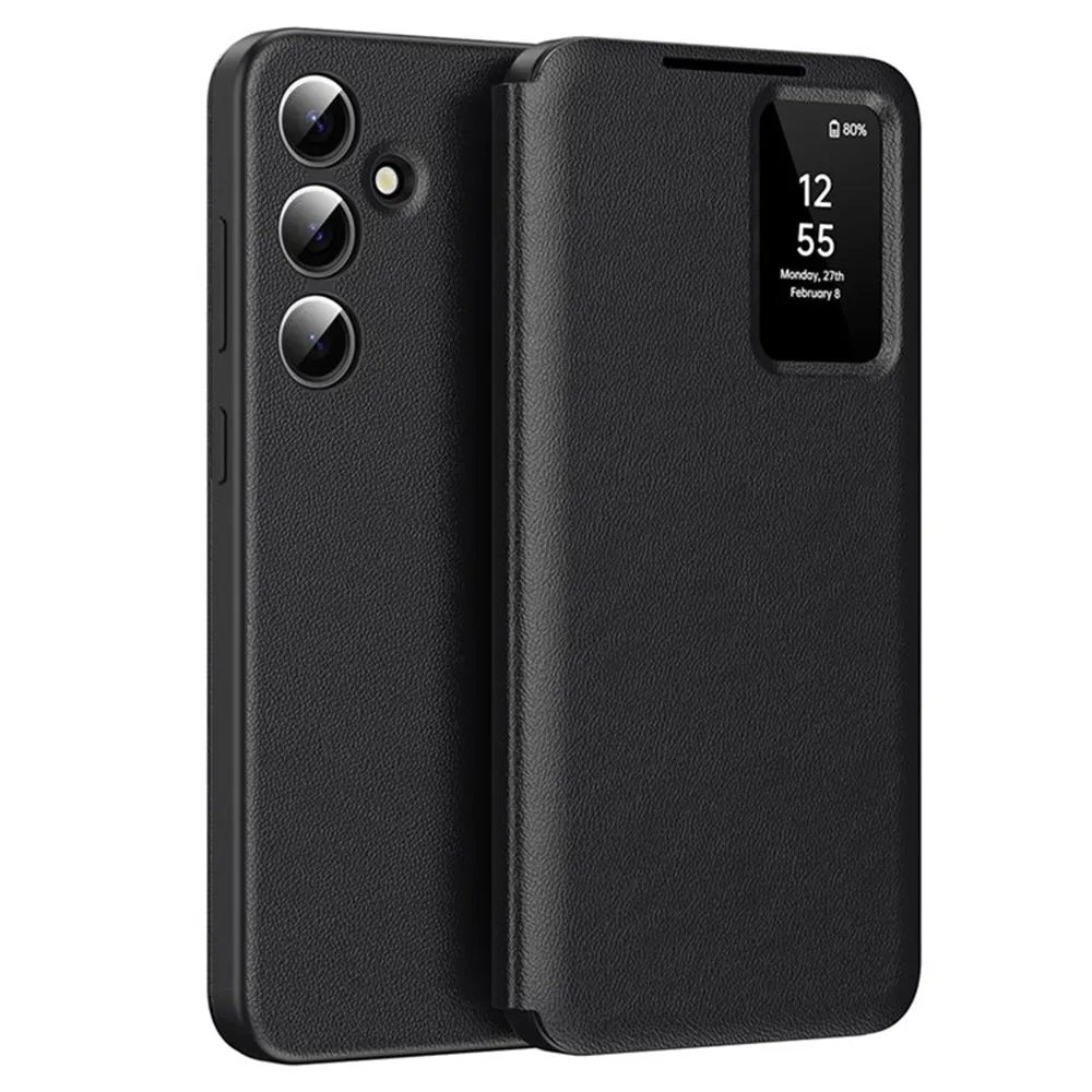 Custodia per Samsung Galaxy S23 FE S711, Techsuit, SmartView, Nera - immagine 1