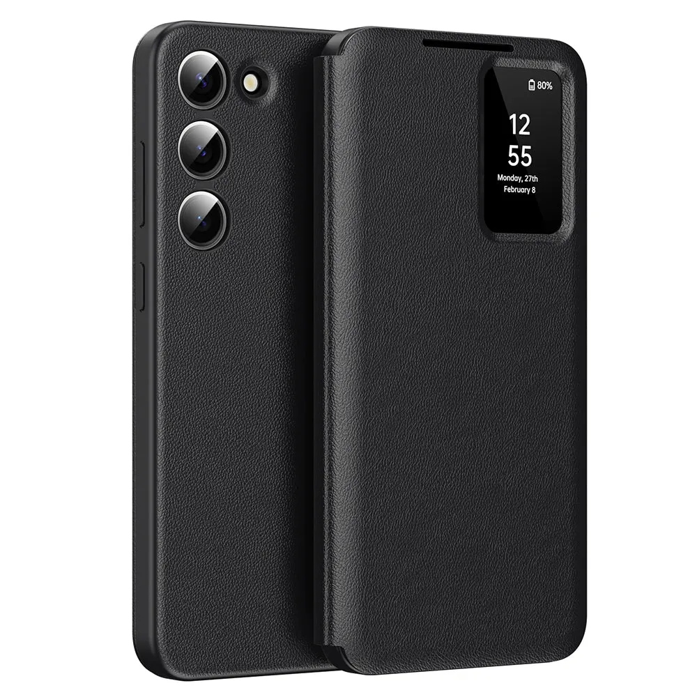 Custodia per Samsung Galaxy S23+ S916, Techsuit, SmartView, Nera - immagine 1