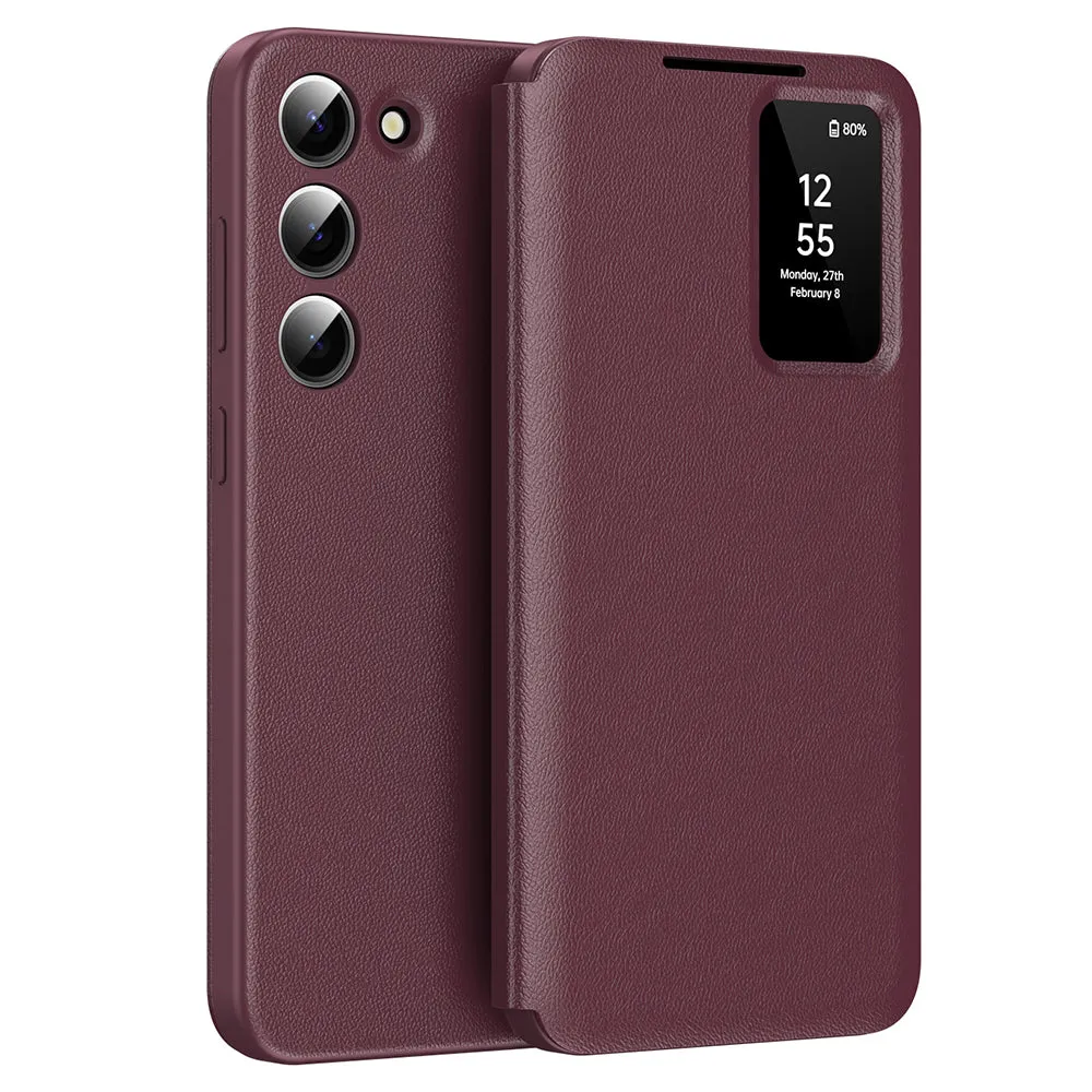 Custodia per Samsung Galaxy S23 S911, Techsuit, SmartView, Rossa - immagine 1