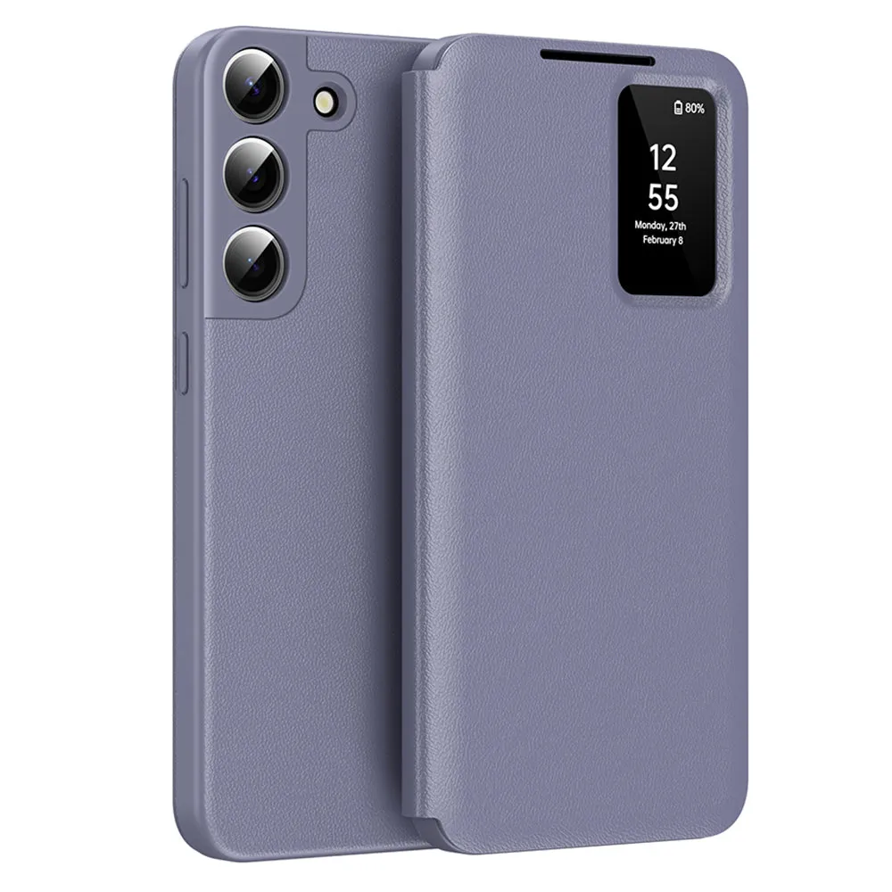 Custodia per Samsung Galaxy S22 5G S901, Techsuit, SmartView, Viola - immagine 1