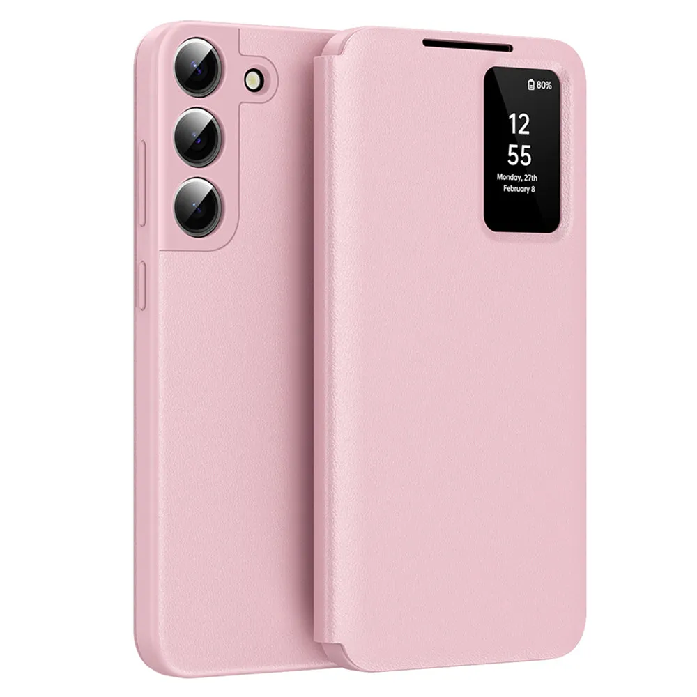 Custodia per Samsung Galaxy S22 5G S901, Techsuit, SmartView, Rosa - immagine 1