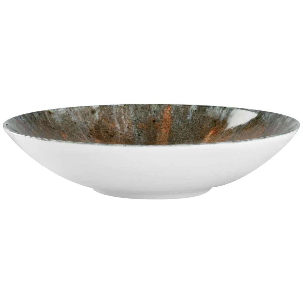 6x VEGA Piatto Saturnus fondo; 700 ml, 21.5x5 cm (ØxH); antracite/verde/arancione; rotonda; 6 pz. / Pacco - immagine 1