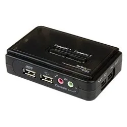 Kvm switch Commutatore Vga Usb a Doppia Porta Black SV211KUSB - immagine 1