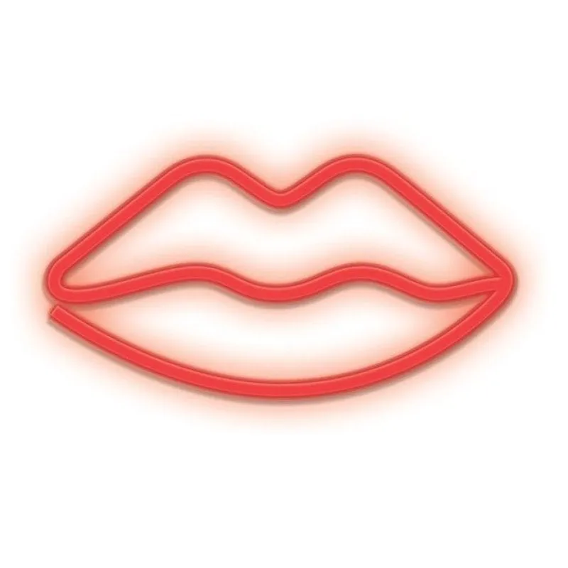 Forever Neon Led Light Lips Rosso Bat+usb - immagine 1