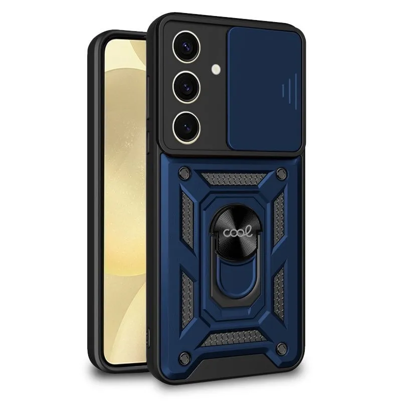 Custodia rigida ad anello blu per Samsung S926 Galaxy S24 Plus / S25 Plus - immagine 1