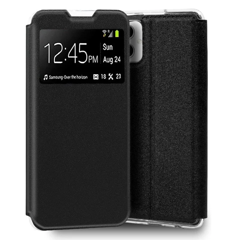 Custodia Flip Cover Nera Semplice e Cool per Samsung A055 Galaxy A05 - immagine 1