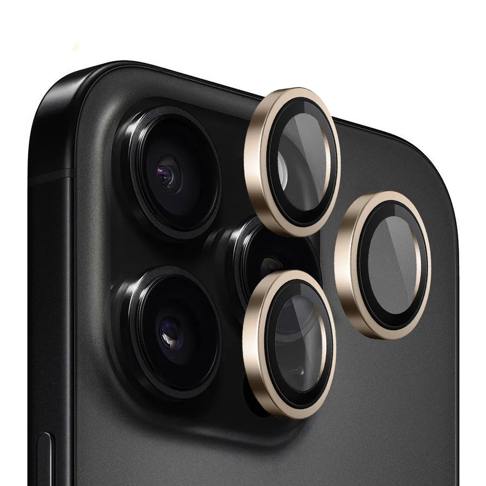 Pellicola protettiva per fotocamera posteriore Blueo Metal Frame per Apple iPhone 16 Pro Max / 16 Pro, vetro temperato, bronzo - immagine 1