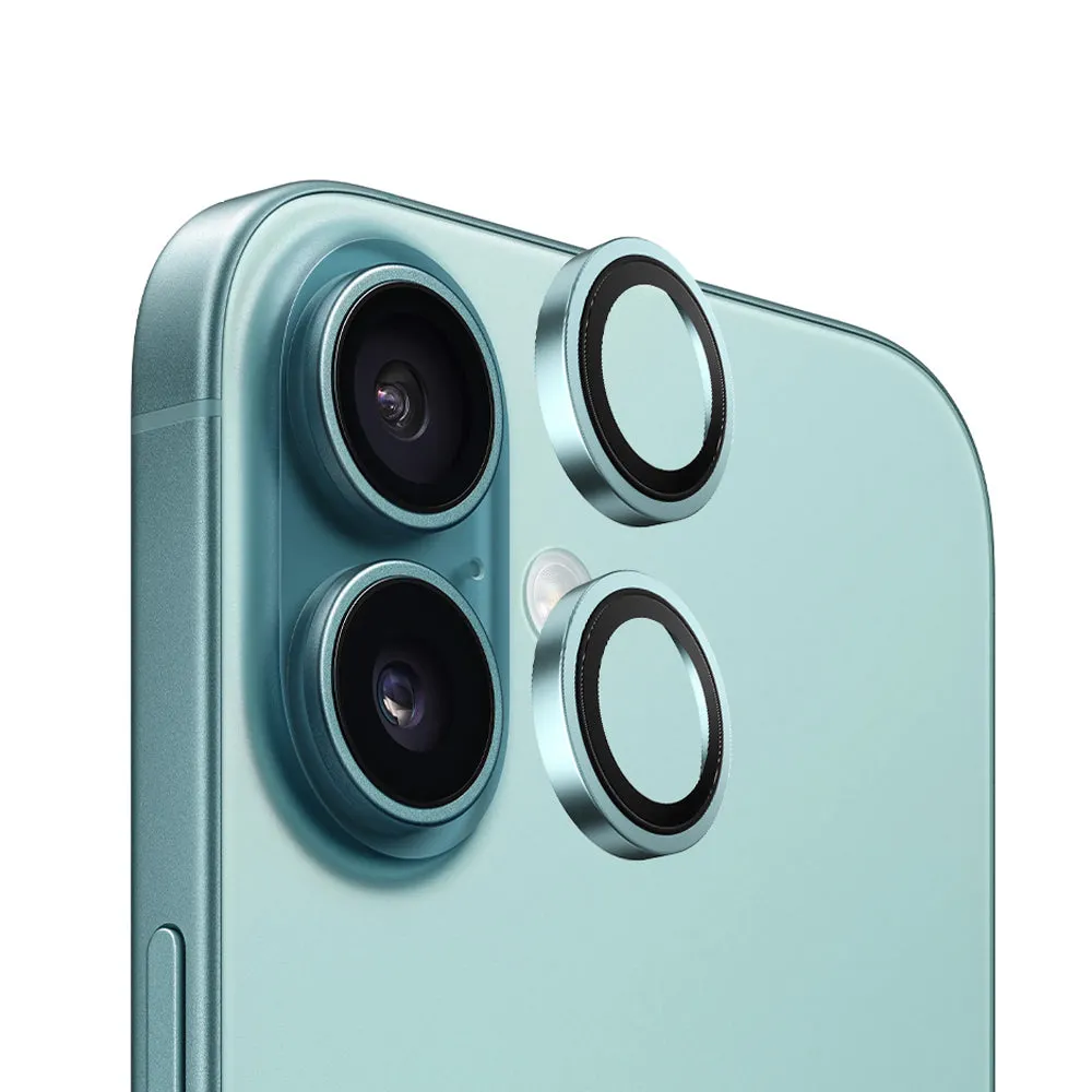 Pellicola protettiva per fotocamera posteriore Blueo Metal Frame per Apple iPhone 16 Plus / 16, Vetro temperato, Verde - immagine 1