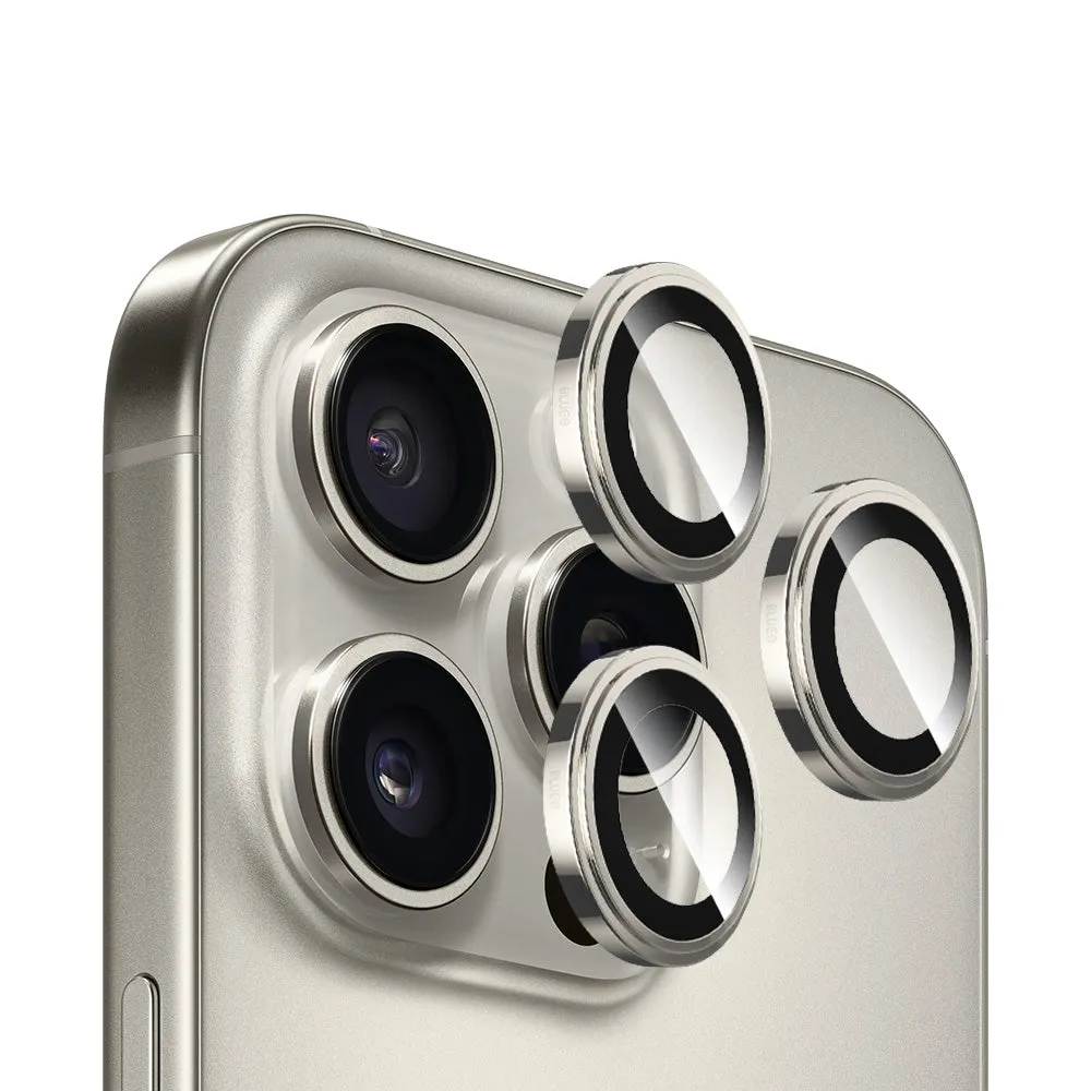 Pellicola protettiva per fotocamera posteriore Blueo Sapphire Crystal per Apple iPhone 16 Pro Max / 16 Pro, vetro temperato, grigio metallico - immagine 1