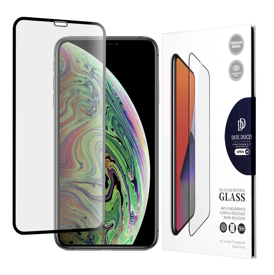 Pellicola protettiva per schermo DUX DUCIS per Apple iPhone 11 Pro / XS / X, Vetro temperato, Edge Glue, Nero - immagine 1
