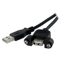 Cavo USB 2.0 Extension per Montaggio a Pannello Black 0,3m USBPNLAFAM1 - immagine 1