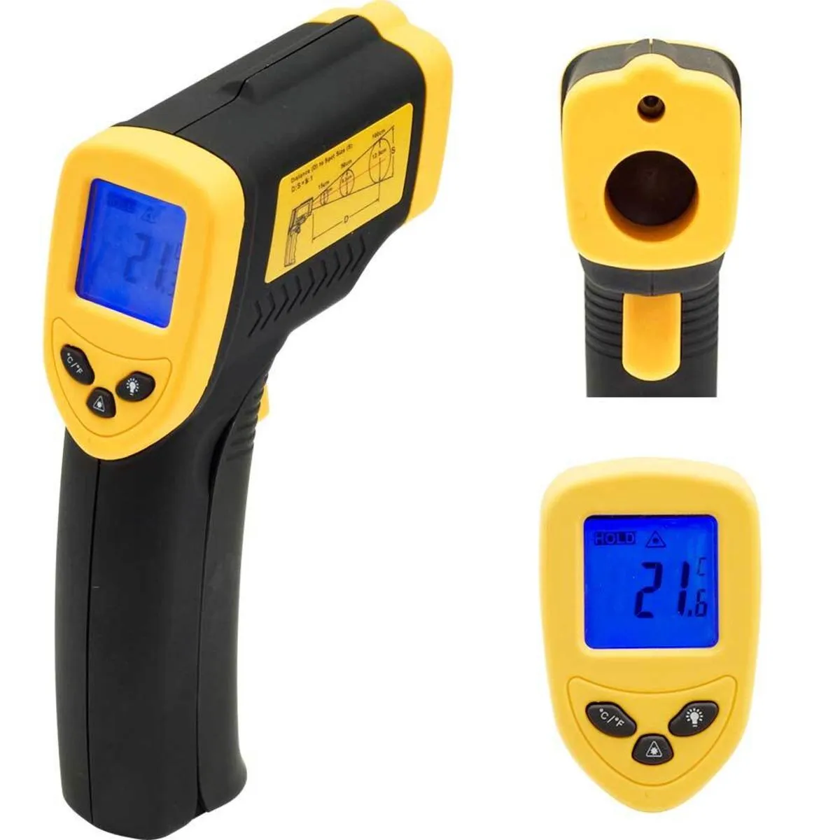 Stalgast Termometro con puntatore laser, intervallo di temperatura; nero/giallo - immagine 1