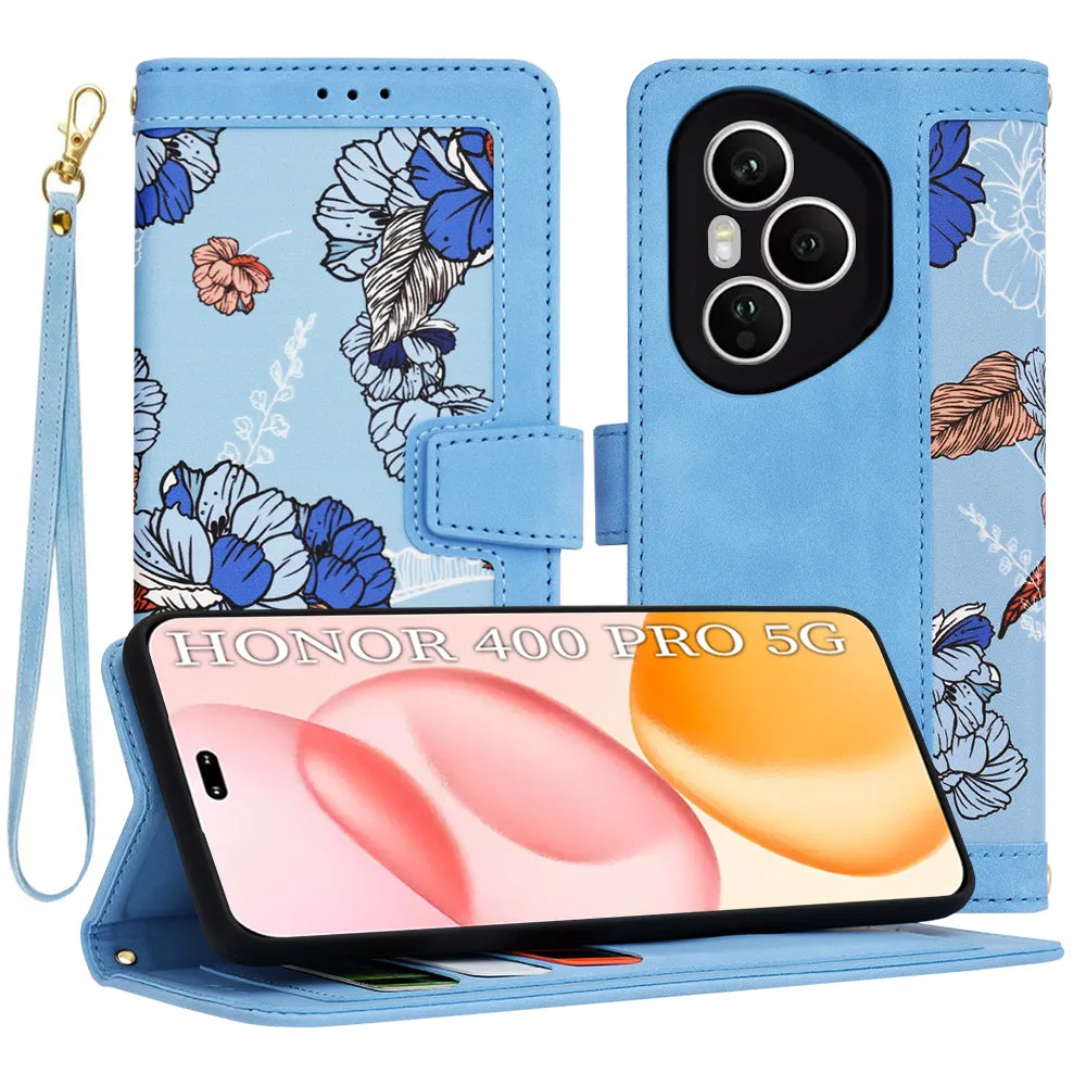 Custodia per Honor 400 Pro, Techsuit, FlipCraft, Blu - immagine 1
