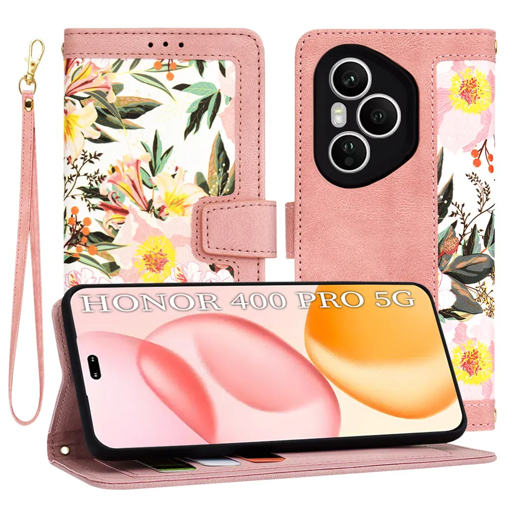 Custodia per Honor 400 Pro, Techsuit, FlipCraft, Rosa - immagine 1