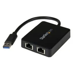 Adattatore di rete Gigabit (1000Base-TX) USB 3.0 Dual Black USB32000SPT - immagine 1