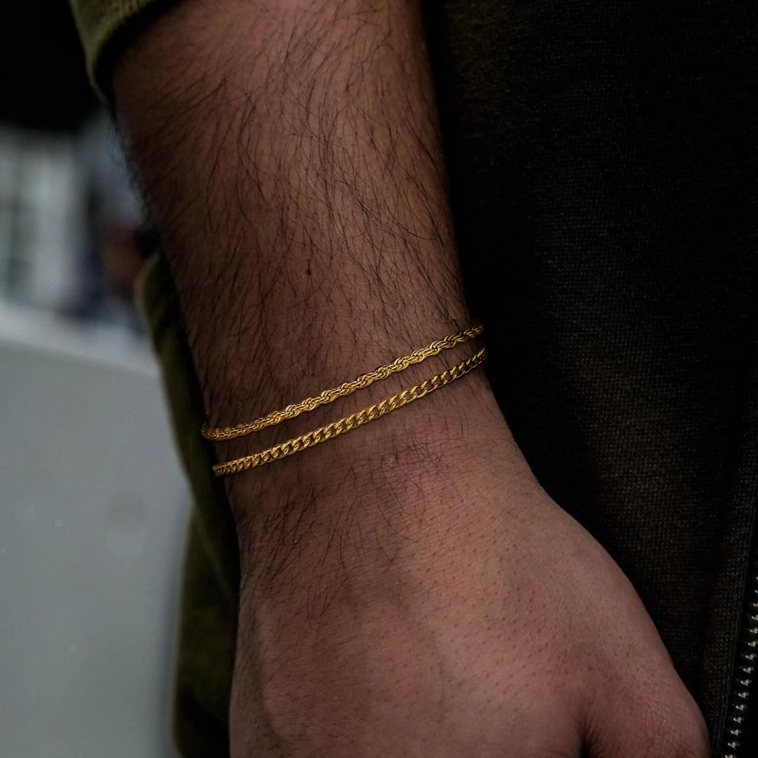 YADOCA Bracciali Uomo a Catena in Acciaio Inossidabile, Set 19 cm - immagine 3