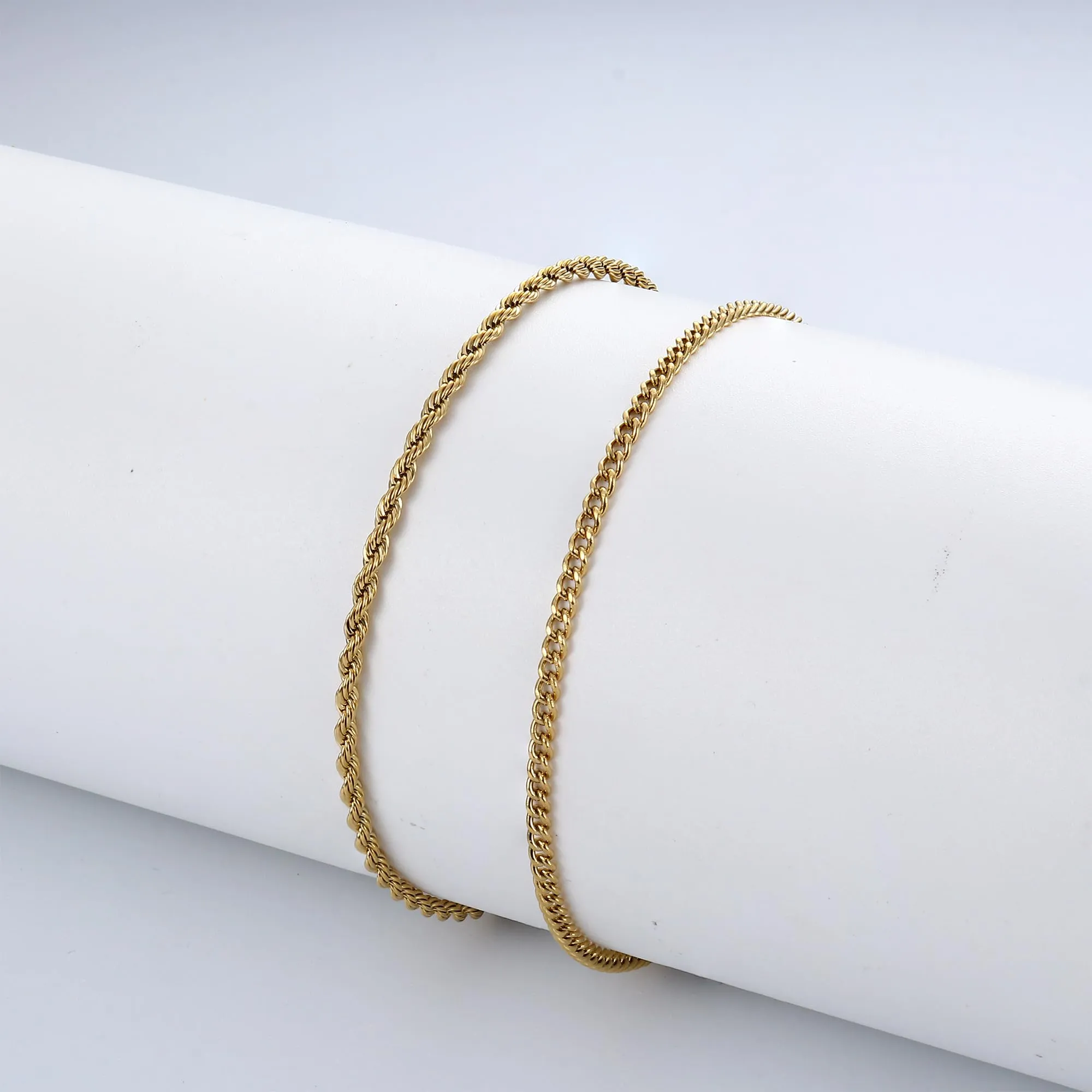 YADOCA Bracciali Uomo a Catena in Acciaio Inossidabile, Set 19 cm - immagine 7