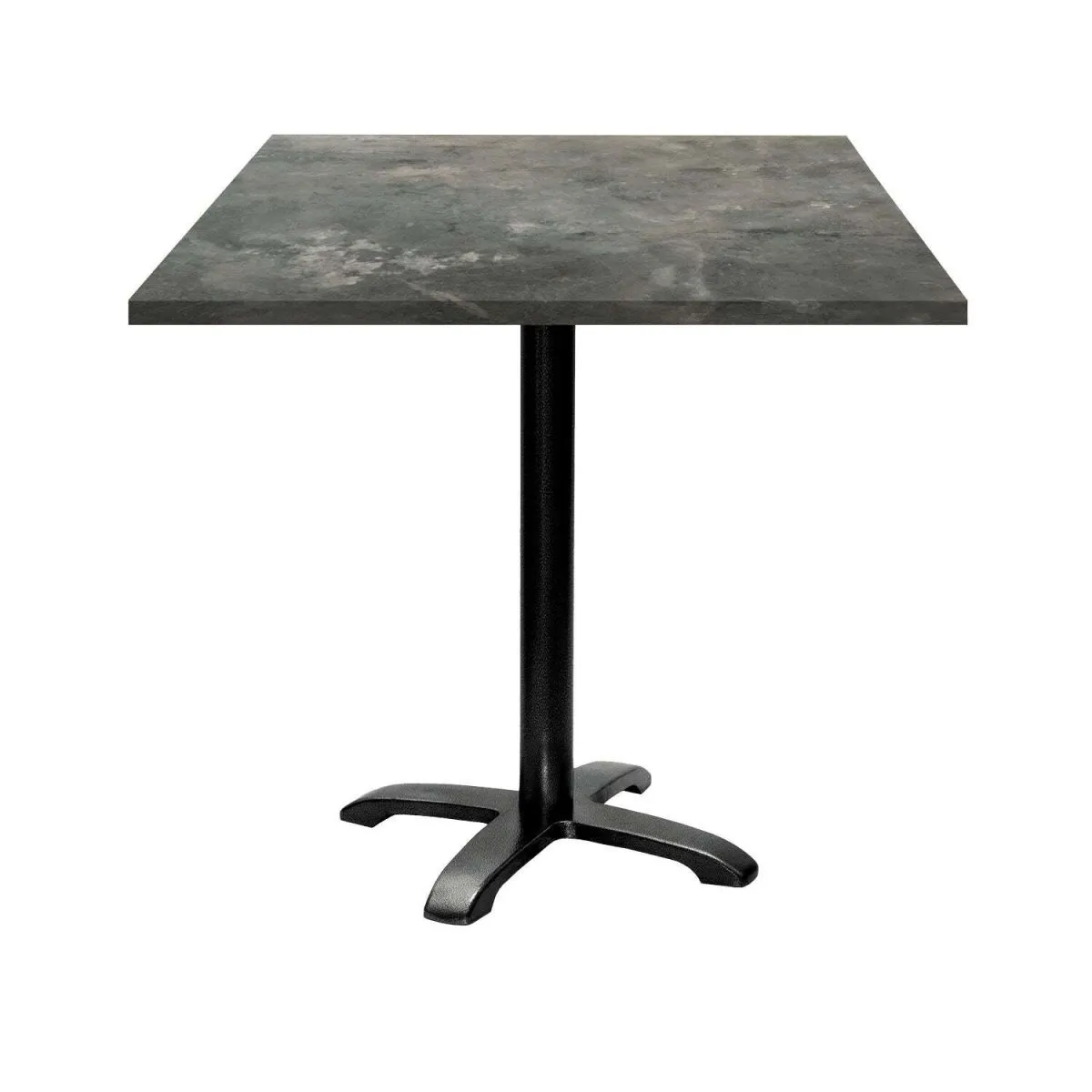 RestooTab Tavolo Bazila quadrato - laminato pietra; 70x70x74 cm (LxLxH); Piano tavolo grigio/blu, struttura nero; quadrata - immagine 1