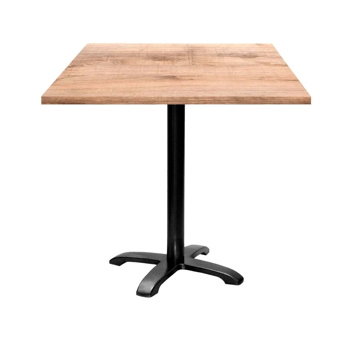 RestooTab Tavolo Bazila quadrato - laminato legno; 70x70x74 cm (LxLxH); Piano tavolo quercia/marrone chiaro, struttura nero; quadrata - immagine 1